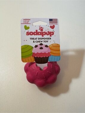 Sodapup Pink Donut Treat Dispenser & Chew Toy for Dogs